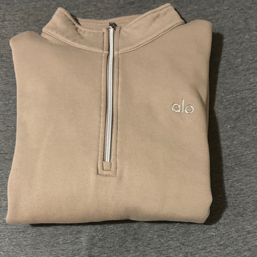 Alo Men’s 1/4-Zip Pullover Sweatshirt in Light Cocoa